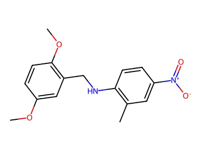 N-[(2,5-dimethoxyphenyl)methyl]-2-methyl-4-nitroaniline structure