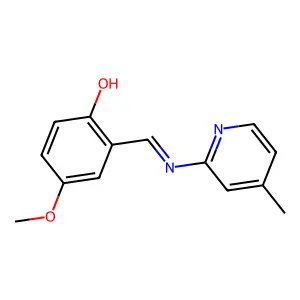 (E)-4-methoxy-2-(((4-methylpyridin-2-yl)imino)methyl)phenol structure