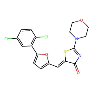 5-((5-(2,5-DI-CL-PH)-2-Furyl)methylene)-2-(4-morpholinyl)-1,3-thiazol-4(5H)-one structure