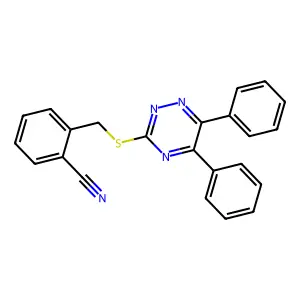 2-{[(5,6-Diphenyl-1,2,4-triazin-3-yl)sulfanyl]methyl}benzonitrile structure