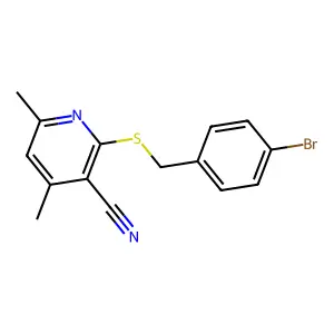 2-[(4-Bromophenyl)methylsulfanyl]-4,6-dimethylpyridine-3-carbonitrile structure