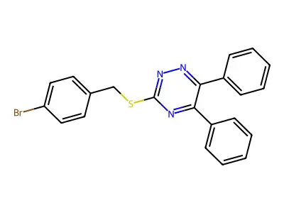3-((4-Bromobenzyl)thio)-5,6-diphenyl-1,2,4-triazine structure