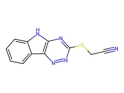 2-(5H-[1,2,4]triazino[5,6-b]indol-3-ylsulfanyl)acetonitrile structure