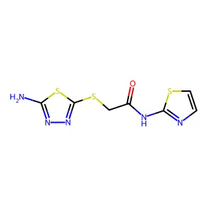 2-((5-Amino-1,3,4-thiadiazol-2-yl)thio)-N-(thiazol-2-yl)acetamide structure