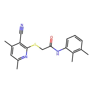 2-(3-cyano-4,6-dimethylpyridin-2-yl)sulfanyl-N-(2,3-dimethylphenyl)acetamide structure