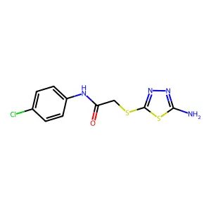 2-[(5-amino-1,3,4-thiadiazol-2-yl)sulfanyl]-N-(4-chlorophenyl)acetamide structure