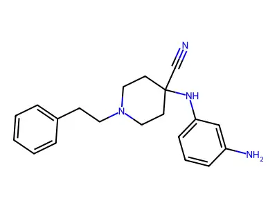 4-(3-Aminoanilino)-1-(2-phenylethyl)-4-piperidinecarbonitrile structure