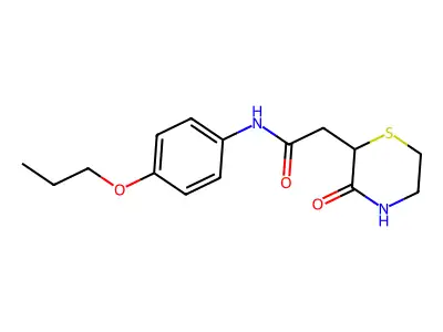 2-(3-oxothiomorpholin-2-yl)-N-(4-propoxyphenyl)acetamide structure