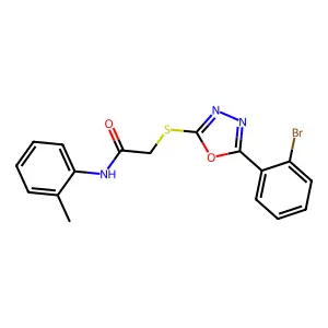 2-((5-(2-Bromophenyl)-1,3,4-oxadiazol-2-yl)thio)-N-(o-tolyl)acetamide structure