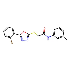 2-((5-(2-Bromophenyl)-1,3,4-oxadiazol-2-yl)thio)-N-(m-tolyl)acetamide structure