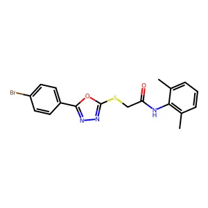 2-((5-(4-Bromophenyl)-1,3,4-oxadiazol-2-yl)thio)-N-(2,6-dimethylphenyl)acetamide structure