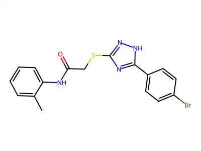 2-((3-(4-Bromophenyl)-1H-1,2,4-triazol-5-yl)thio)-N-(o-tolyl)acetamide structure