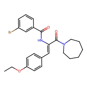N-[(E)-3-(azepan-1-yl)-1-(4-ethoxyphenyl)-3-oxoprop-1-en-2-yl]-3-bromobenzamide structure