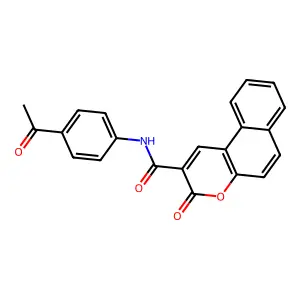 N-(4-acetylphenyl)-3-oxo-3H-benzo[f]chromene-2-carboxamide structure