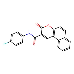 N-(4-fluorophenyl)-3-oxo-3H-benzo[f]chromene-2-carboxamide structure