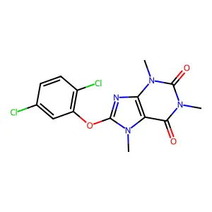 8-(2,5-Dichlorophenoxy)-1,3,7-trimethylpurine-2,6-dione structure
