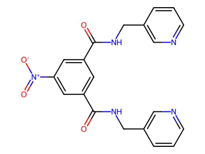 5-nitro-1-N,3-N-bis(pyridin-3-ylmethyl)benzene-1,3-dicarboxamide structure