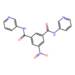 5-nitro-1-N,3-N-dipyridin-3-ylbenzene-1,3-dicarboxamide structure