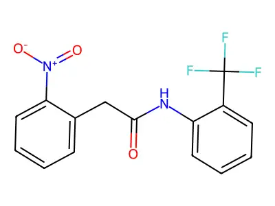 2-(2-nitrophenyl)-N-[2-(trifluoromethyl)phenyl]acetamide structure