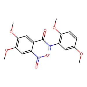 N-(2,5-dimethoxyphenyl)-4,5-dimethoxy-2-nitrobenzamide structure