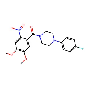 (4,5-Dimethoxy-2-nitrophenyl)-[4-(4-fluorophenyl)piperazin-1-yl]methanone structure