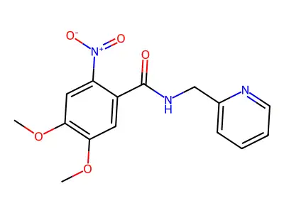 4,5-dimethoxy-2-nitro-N-(pyridin-2-ylmethyl)benzamide structure