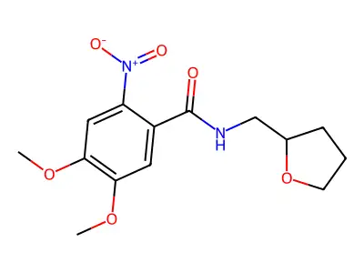 4,5-dimethoxy-2-nitro-N-(oxolan-2-ylmethyl)benzamide structure