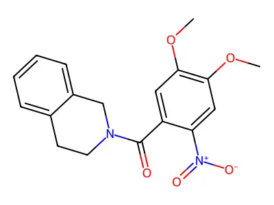 3,4-dihydro-1H-isoquinolin-2-yl-(4,5-dimethoxy-2-nitrophenyl)methanone structure