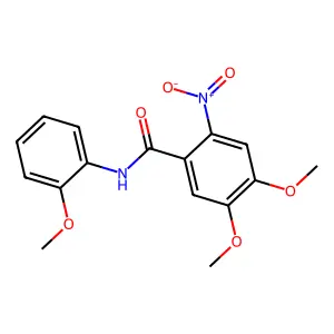 4,5-dimethoxy-N-(2-methoxyphenyl)-2-nitrobenzamide structure