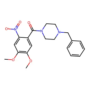 (4-Benzylpiperazin-1-yl)(4,5-dimethoxy-2-nitrophenyl)methanone structure