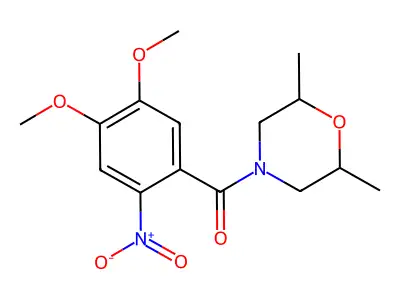 4-(4,5-Dimethoxy-2-nitrobenzoyl)-2,6-dimethylmorpholine structure