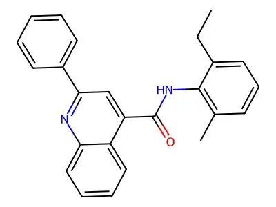 N-(2-ethyl-6-methylphenyl)-2-phenylquinoline-4-carboxamide structure