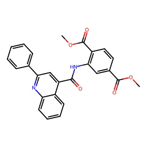 Dimethyl 2-{[(2-phenyl-4-quinolinyl)carbonyl]amino}terephthalate structure