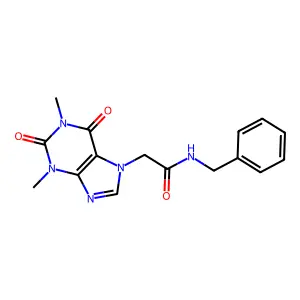 N-benzyl-2-(1,3-dimethyl-2,6-dioxo-1,2,3,6-tetrahydro-7H-purin-7-yl)acetamide structure