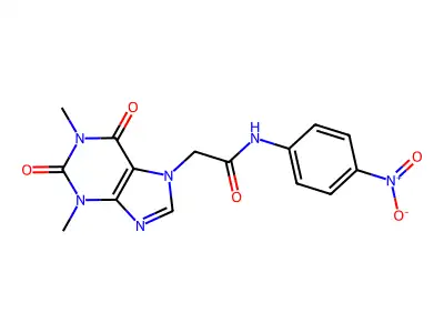 2-(1,3-dimethyl-2,6-dioxopurin-7-yl)-N-(4-nitrophenyl)acetamide structure