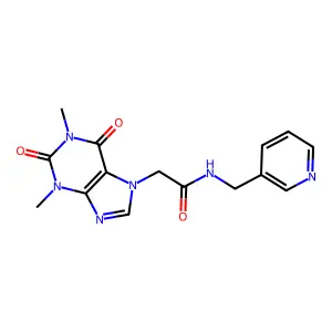 2-(1,3-dimethyl-2,6-dioxo-1,2,3,6-tetrahydro-7H-purin-7-yl)-N-(pyridin-3-ylmethyl)acetamide structure
