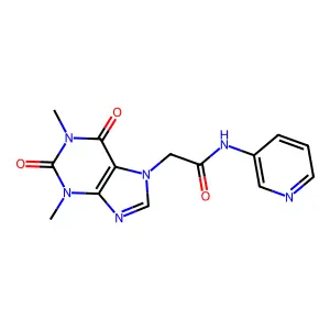 2-(1,3-dimethyl-2,6-dioxopurin-7-yl)-N-pyridin-3-ylacetamide structure