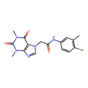 N-(4-bromo-3-methylphenyl)-2-(1,3-dimethyl-2,6-dioxopurin-7-yl)acetamide structure