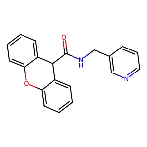 N-(pyridin-3-ylmethyl)-9H-xanthene-9-carboxamide structure