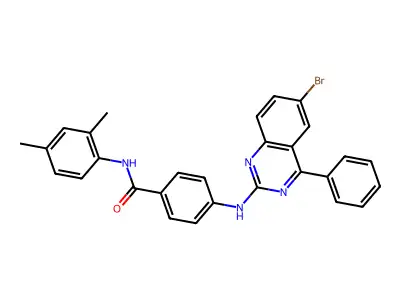 4-((6-bromo-4-phenylquinazolin-2-yl)amino)-N-(2,4-dimethylphenyl)benzamide structure