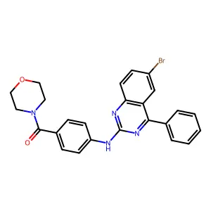 (4-((6-Bromo-4-phenylquinazolin-2-yl)amino)phenyl)(morpholino)methanone structure