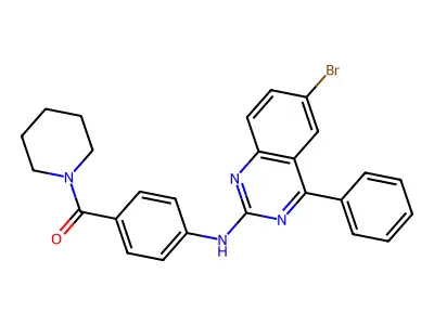 (4-((6-Bromo-4-phenylquinazolin-2-yl)amino)phenyl)(piperidin-1-yl)methanone structure
