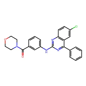 (3-((6-Chloro-4-phenylquinazolin-2-yl)amino)phenyl)(morpholino)methanone structure