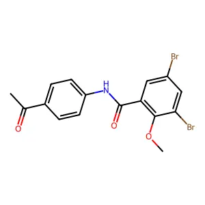 N-(4-乙酰基苯基)-3,5-二溴-2-甲氧基苯甲酰胺 structure