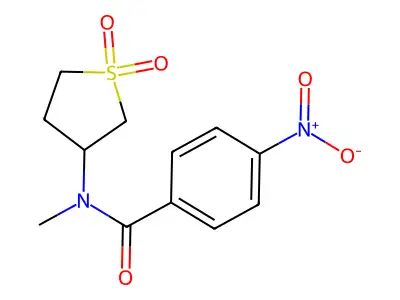 N-(1,1-dioxidotetrahydrothiophen-3-yl)-N-methyl-4-nitrobenzamide structure