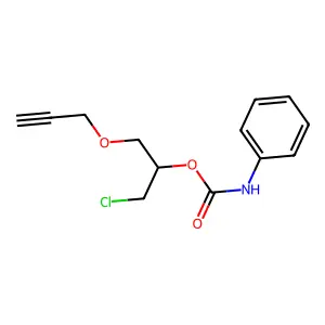 (1-chloro-3-prop-2-ynoxypropan-2-yl) N-phenylcarbamate structure