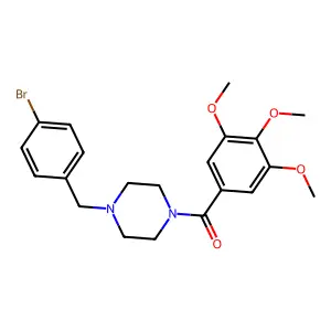 [4-[(4-Bromophenyl)methyl]piperazin-1-yl]-(3,4,5-trimethoxyphenyl)methanone structure