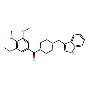 [4-(1H-indol-3-ylmethyl)piperazin-1-yl]-(3,4,5-trimethoxyphenyl)methanone structure