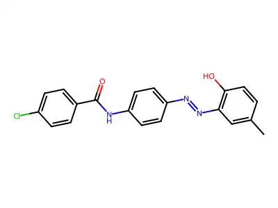 4-chloro-N-{4-[(E)-(2-hydroxy-5-methylphenyl)diazenyl]phenyl}benzamide structure