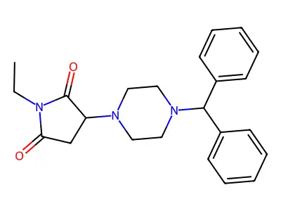3-(4-Benzhydrylpiperazin-1-yl)-1-ethylpyrrolidine-2,5-dione structure